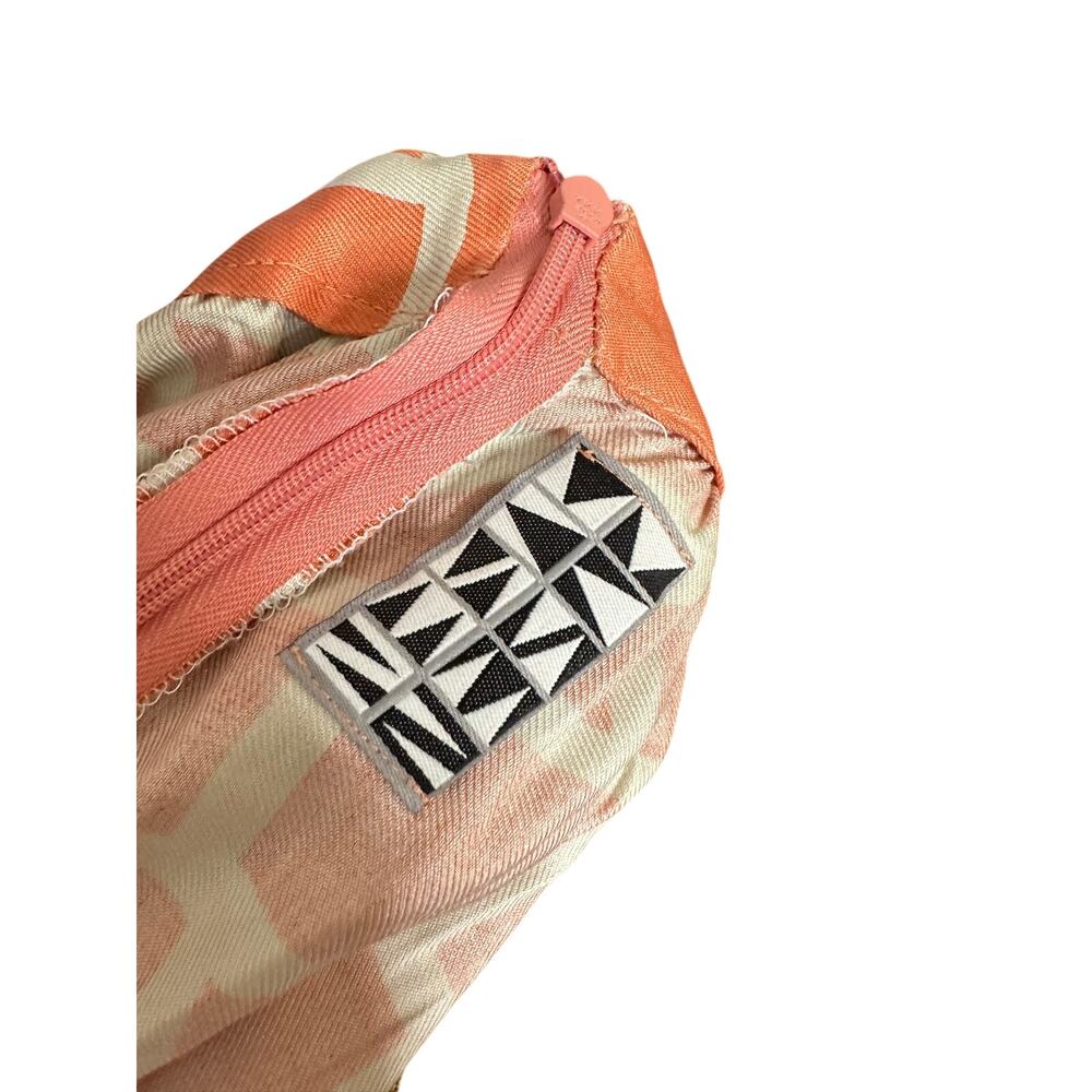 Dusen Dusen Geometric Grid Print Midi Skirt size XS Coral Peach Ivory - Picture 3 of 10